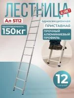 Лестница односекционная алюминиевая Alumet 1х12