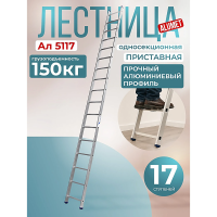 Лестница односекционная алюминиевая Alumet 1х17 арт.5117